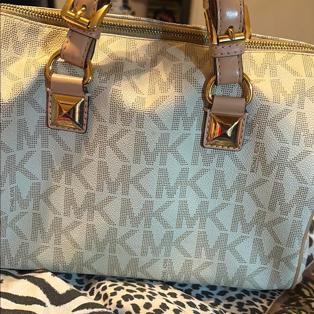 Michael Kors Beige Monogram Tote Bag